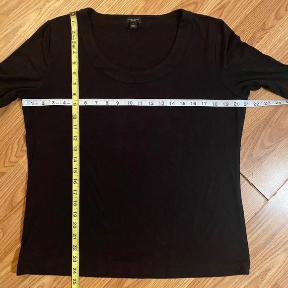 Ann Taylor Low Neck Black Tops XL - Picture 3 of 4